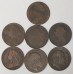 GREAT BRITAIN UK 1862-1910 . ONE 1 PENNY . LOT OF 7 COINS
